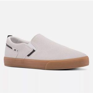 New Balance Jamie Foy white suede skate slip ons